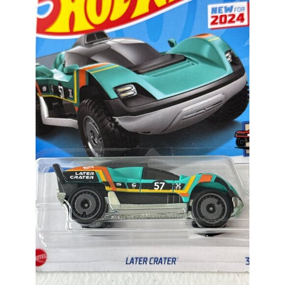Hot Wheels 2024 Later Crater HW Reverse Rake 164/250 Green Car - Picture 2 of 7